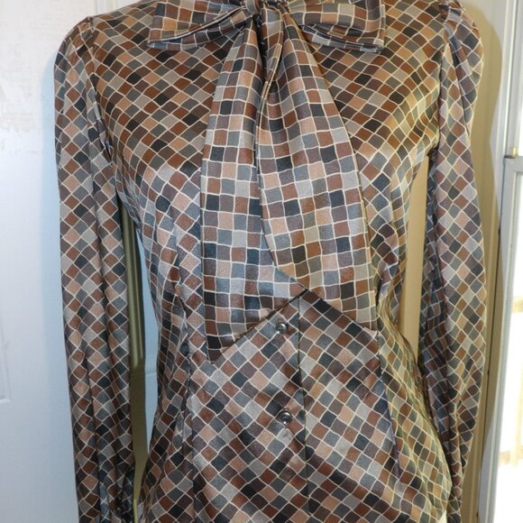 Collegian of California Secretary Blouse Size 5/6 Bow at Neck - Picture 4 of 6